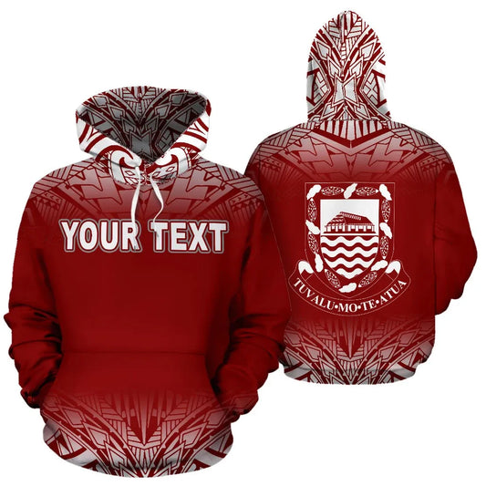 Tuvalu Polynesian Personalised Custom Hoodie Fog Red