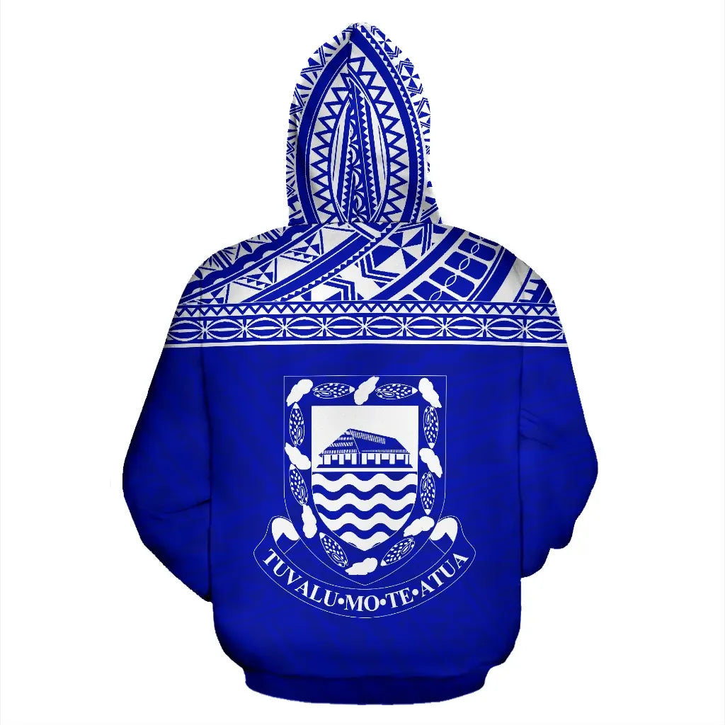 Tuvalu Polynesian Personalised Custom Hoodie Horizontal Blue