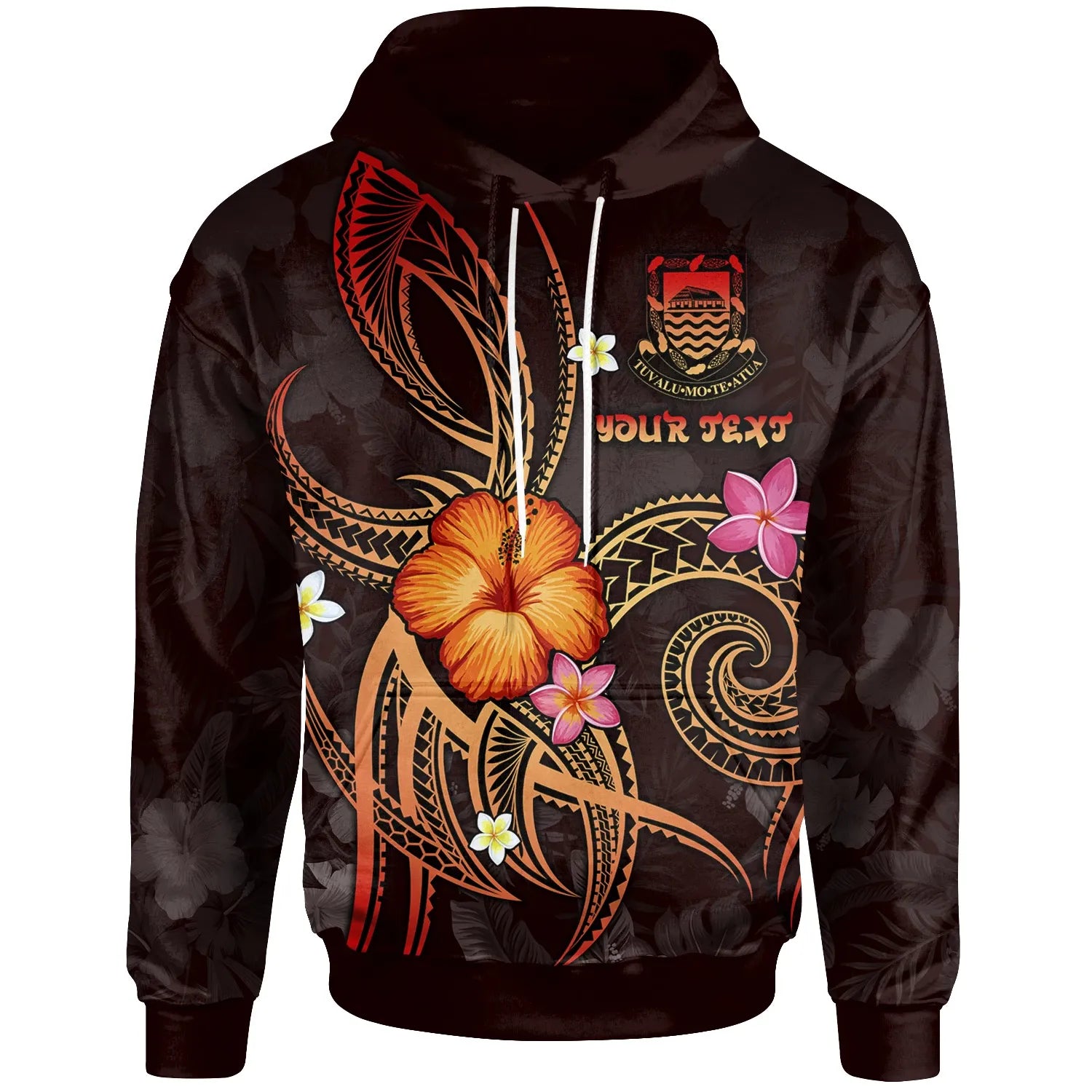 Tuvalu Polynesian Personalised Hoodie - Legend of Tuvalu (Red)