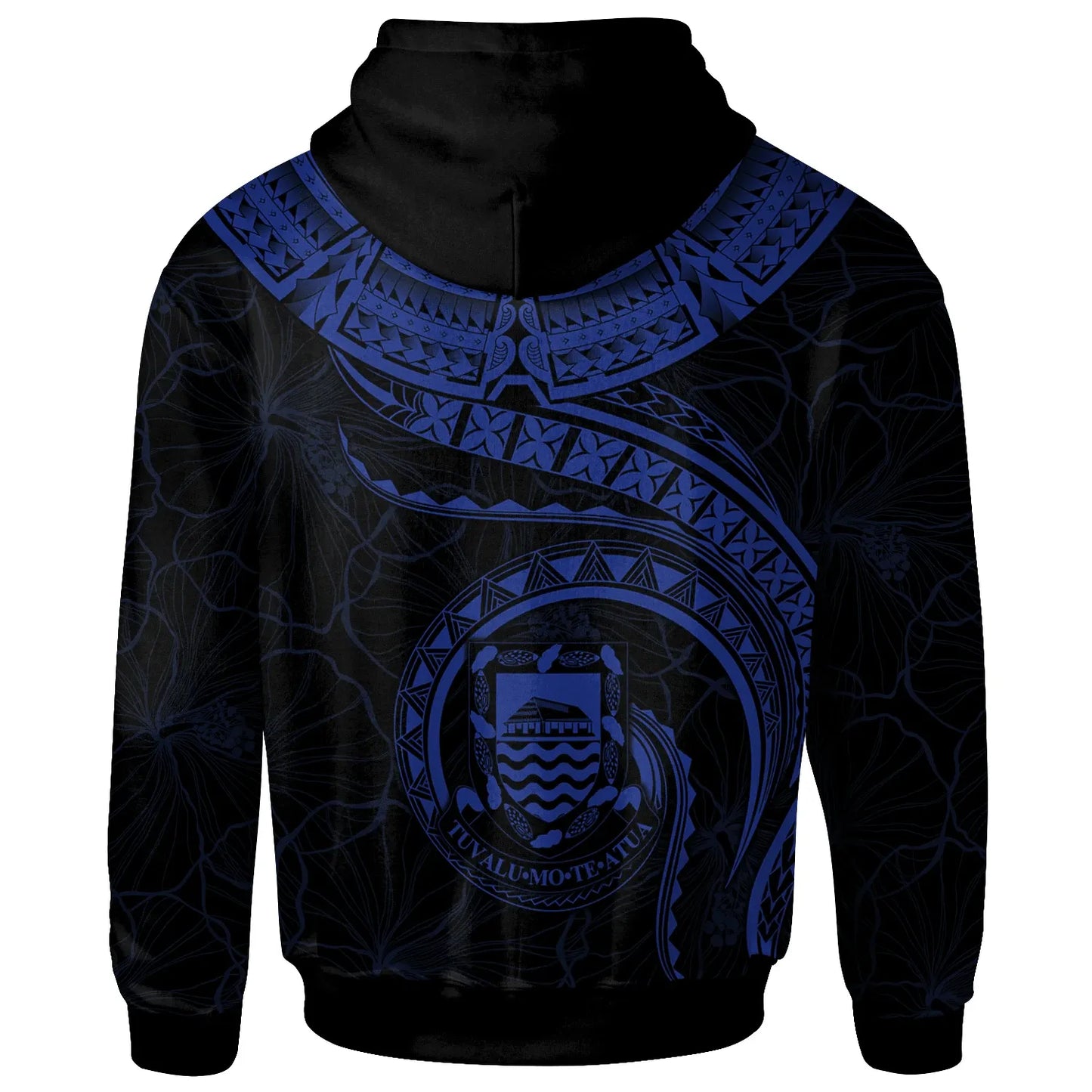 Tuvalu Polynesian Personalised Hoodie - Tuvalu Waves (Blue)