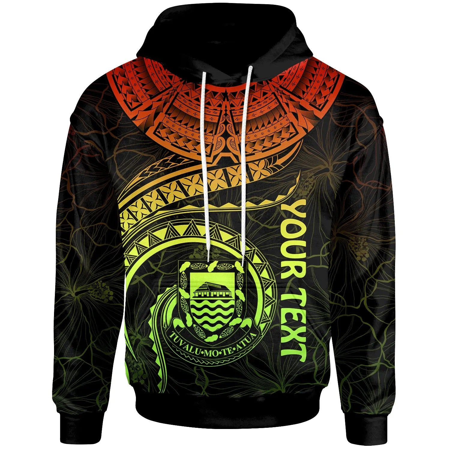 Tuvalu Polynesian Personalised Hoodie - Tuvalu Waves (Reggae)