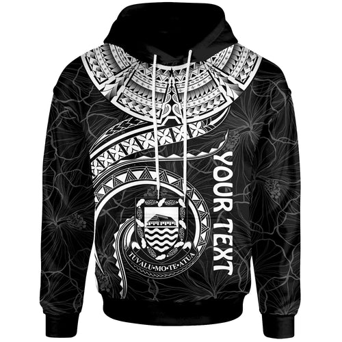 Tuvalu Polynesian Personalised Hoodie - Tuvalu Waves (White)