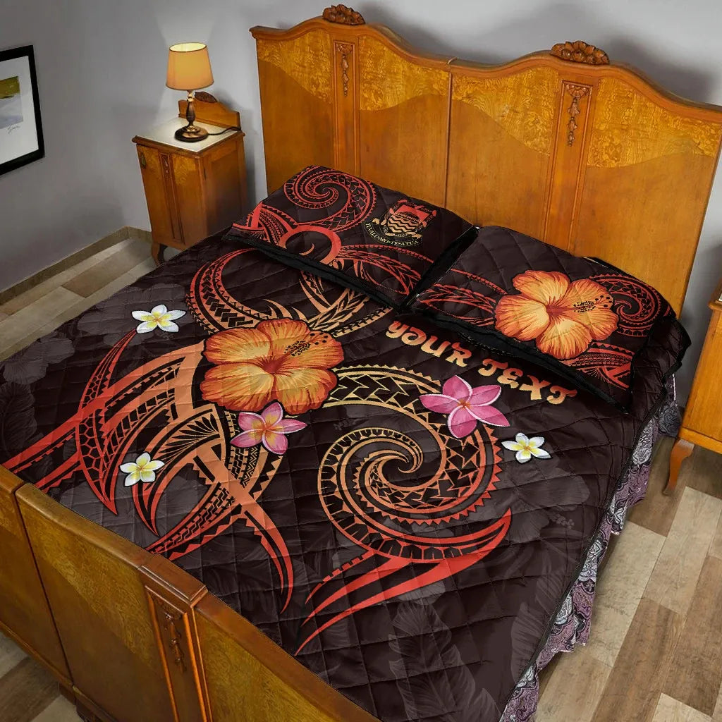 Tuvalu Polynesian Personalised Quilt Bed Set - Legend of Tuvalu (Red)