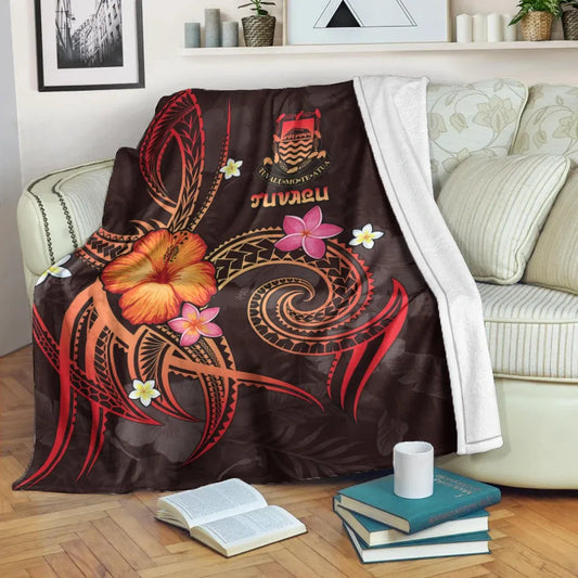 Tuvalu Polynesian Premium Blanket - Legend of Tuvalu (Red)