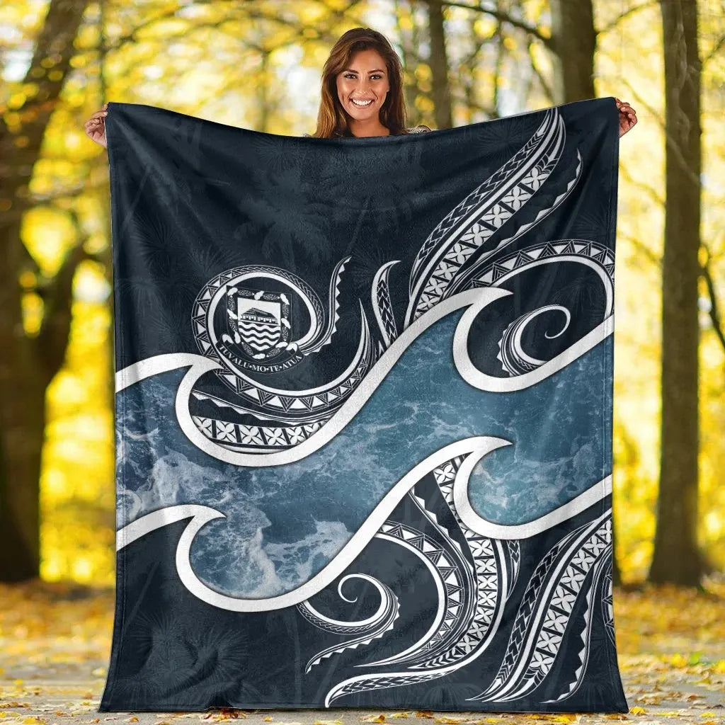 Tuvalu Polynesian Premium Blanket - Ocean Style