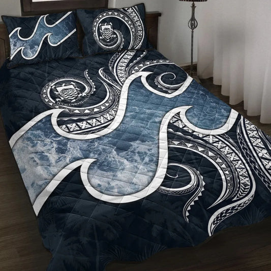 Tuvalu Polynesian Quilt Bed Set - Ocean Style Ver1