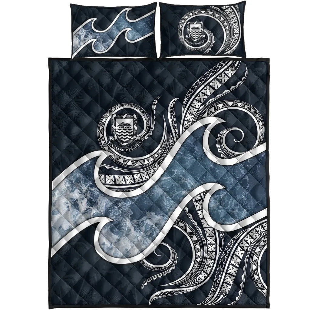 Tuvalu Polynesian Quilt Bed Set - Ocean Style Ver1