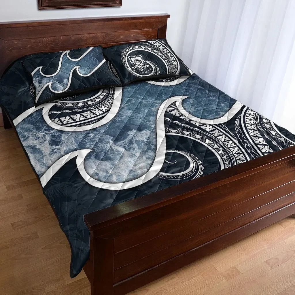 Tuvalu Polynesian Quilt Bed Set - Ocean Style Ver1