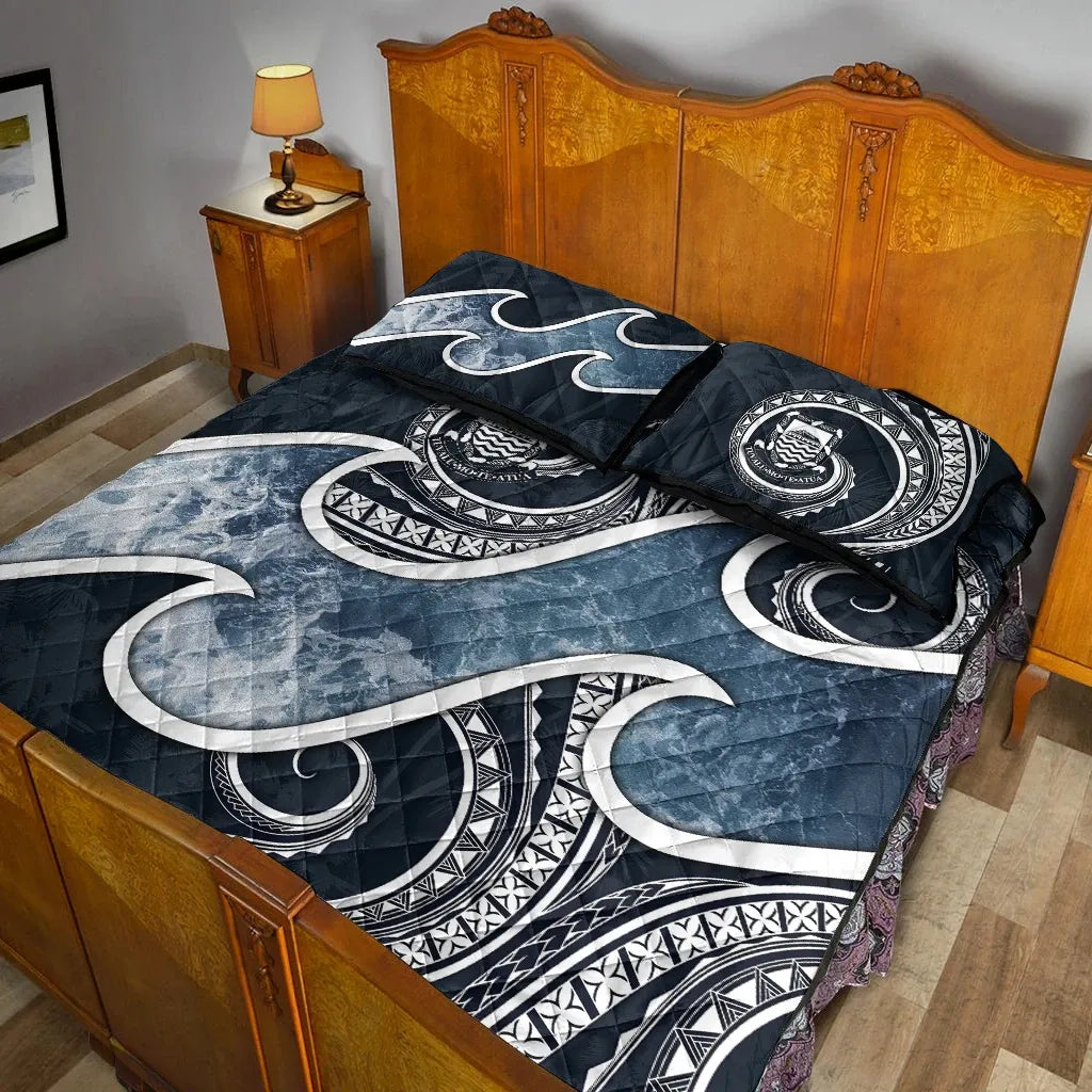 Tuvalu Polynesian Quilt Bed Set - Ocean Style Ver1