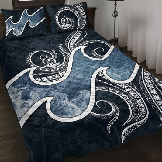Tuvalu Polynesian Quilt Bed Set - Ocean Style