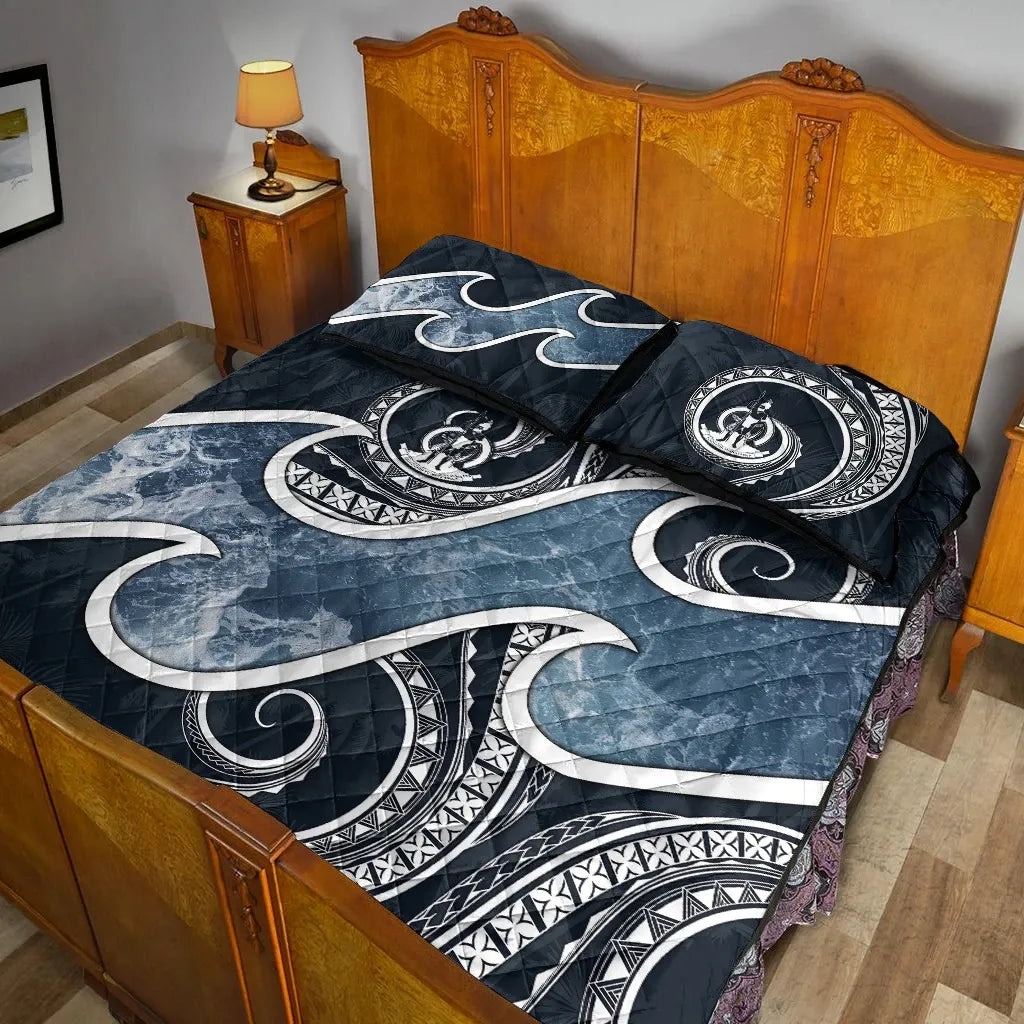 Tuvalu Polynesian Quilt Bed Set - Ocean Style