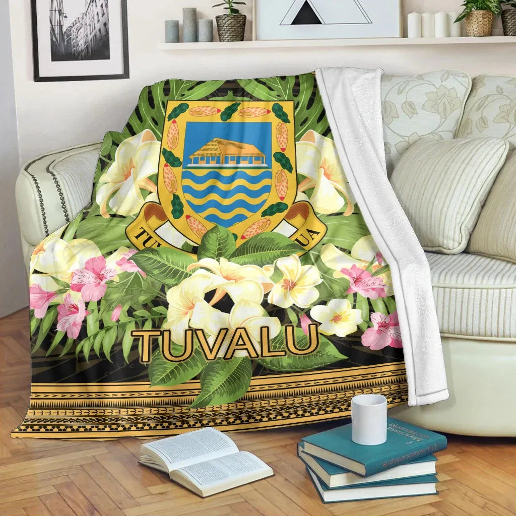 Tuvalu Premium Blanket - Polynesian Gold Patterns Collection
