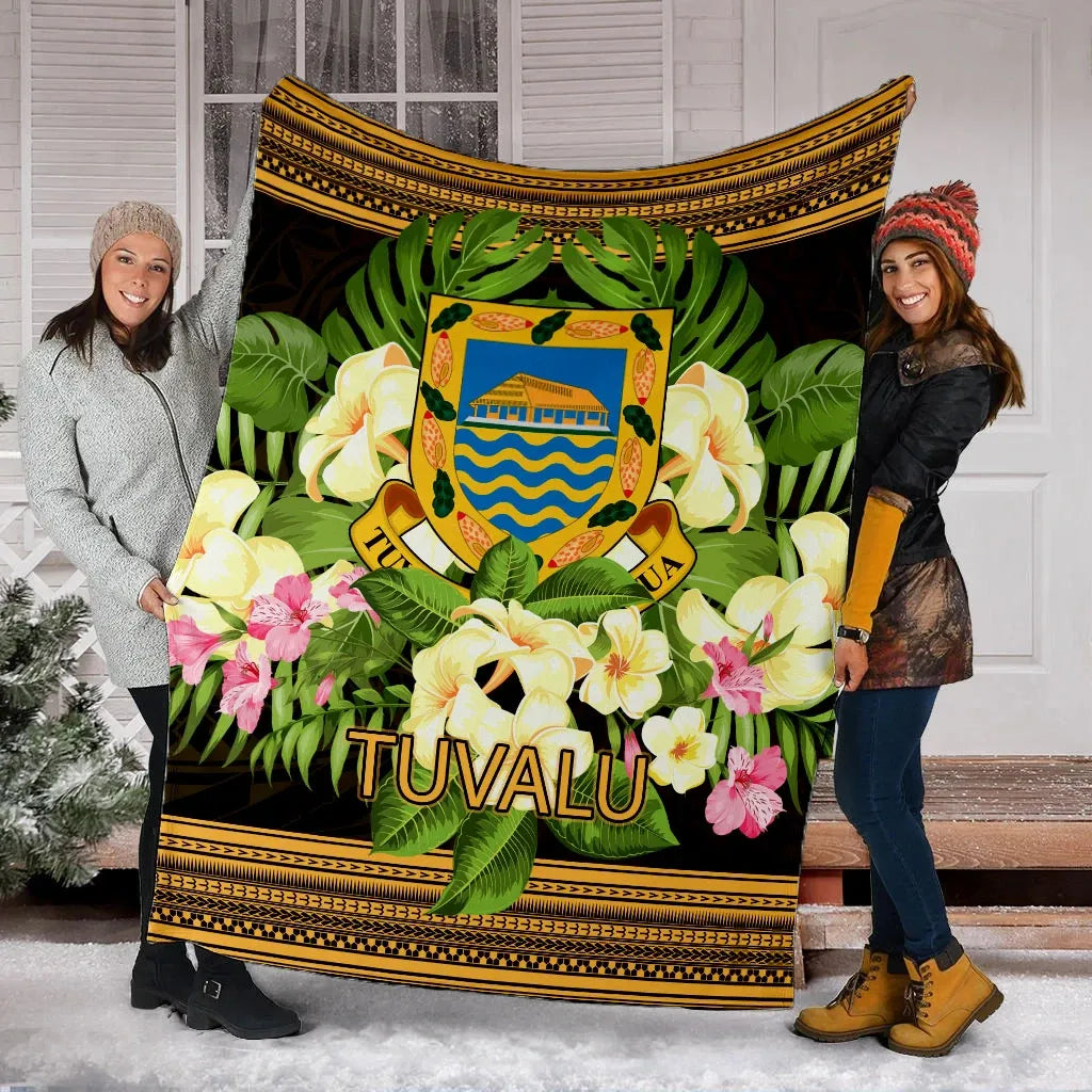 Tuvalu Premium Blanket - Polynesian Gold Patterns Collection