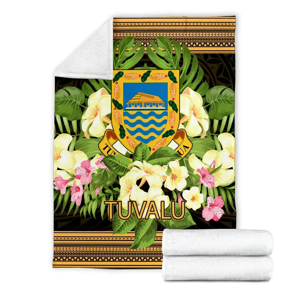 Tuvalu Premium Blanket - Polynesian Gold Patterns Collection