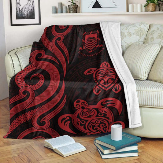 Tuvalu Premium Blanket - Red Tentacle Turtle