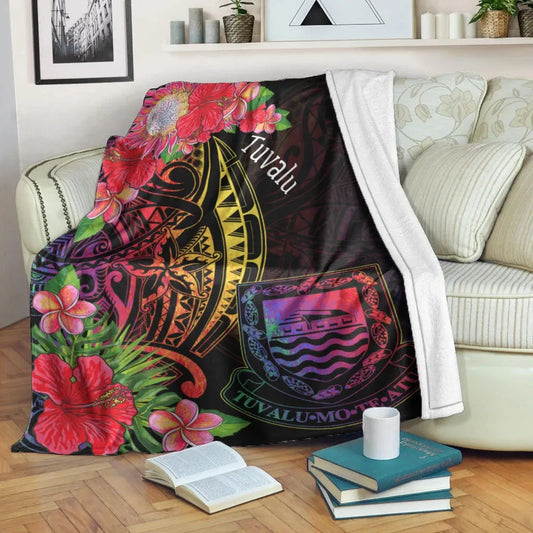 Tuvalu Premium Blanket - Tropical Hippie Style