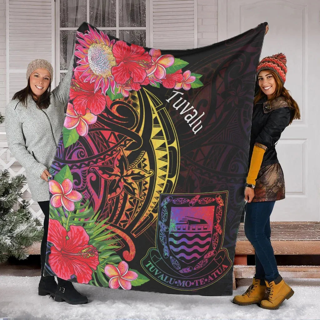 Tuvalu Premium Blanket - Tropical Hippie Style
