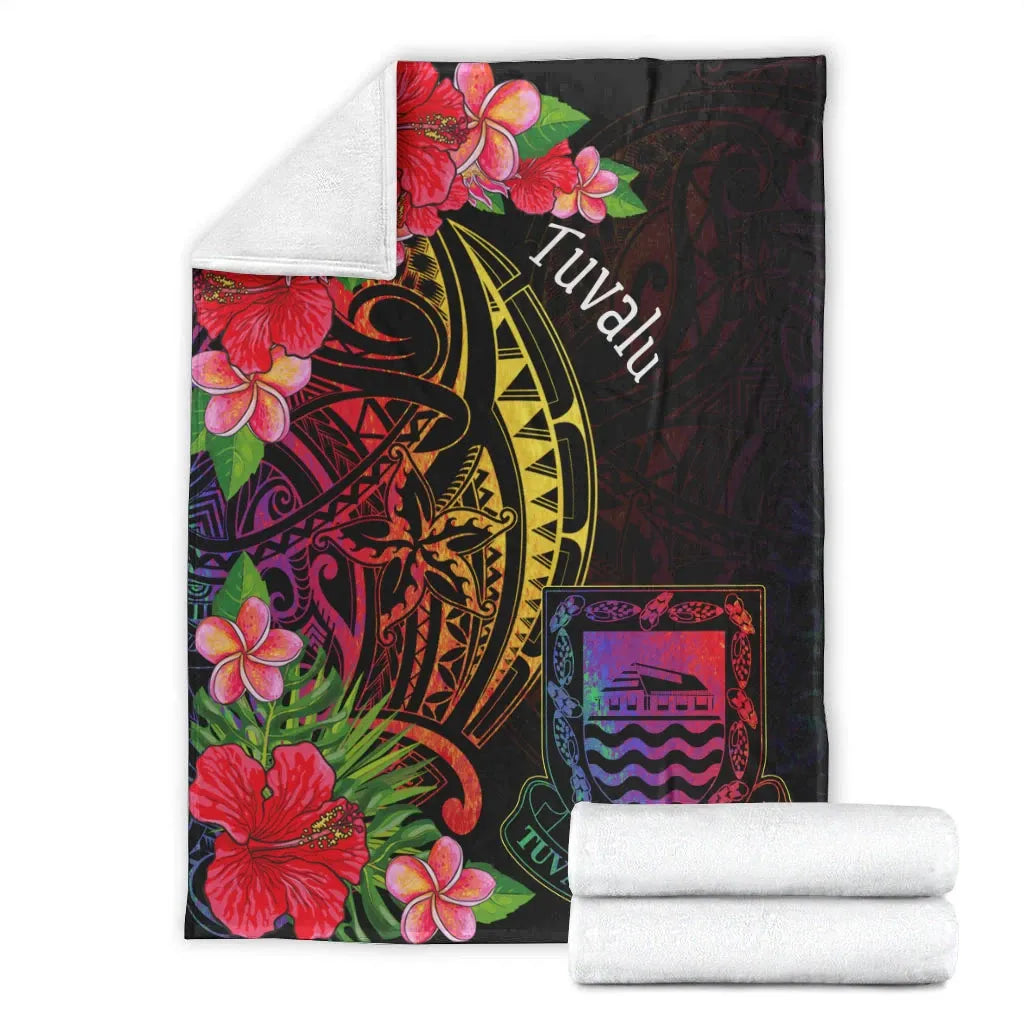 Tuvalu Premium Blanket - Tropical Hippie Style