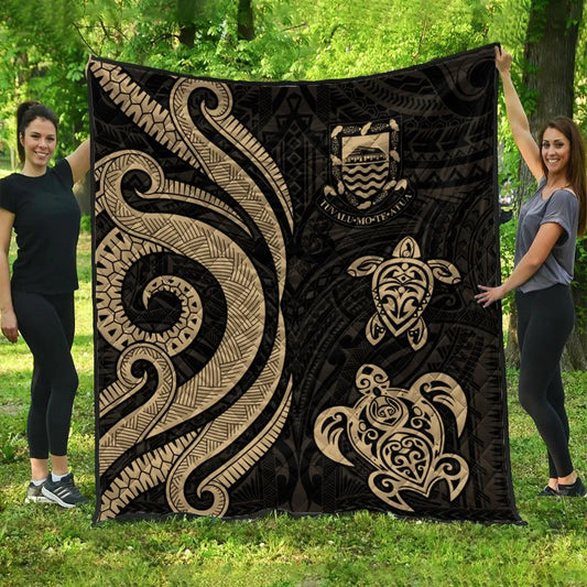Tuvalu Premium Quilt - Gold Tentacle Turtle