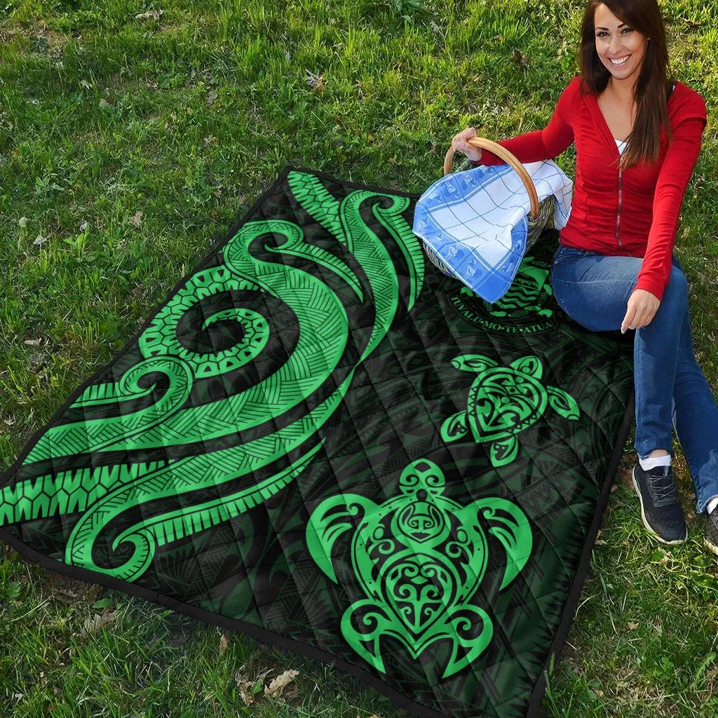 Tuvalu Premium Quilt - Green Tentacle Turtle