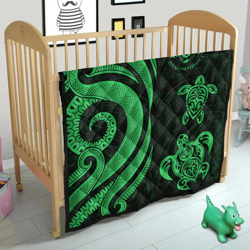 Tuvalu Premium Quilt - Green Tentacle Turtle