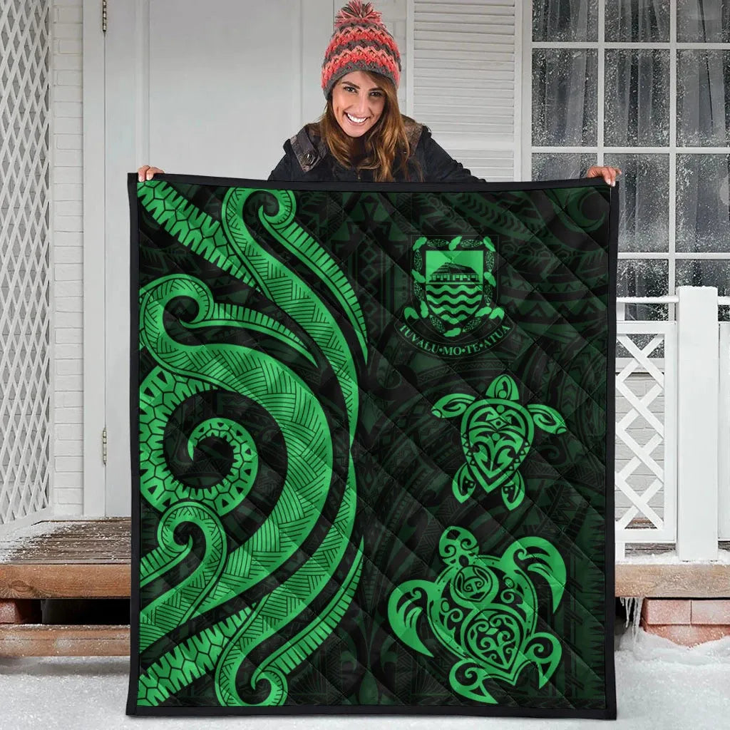 Tuvalu Premium Quilt - Green Tentacle Turtle