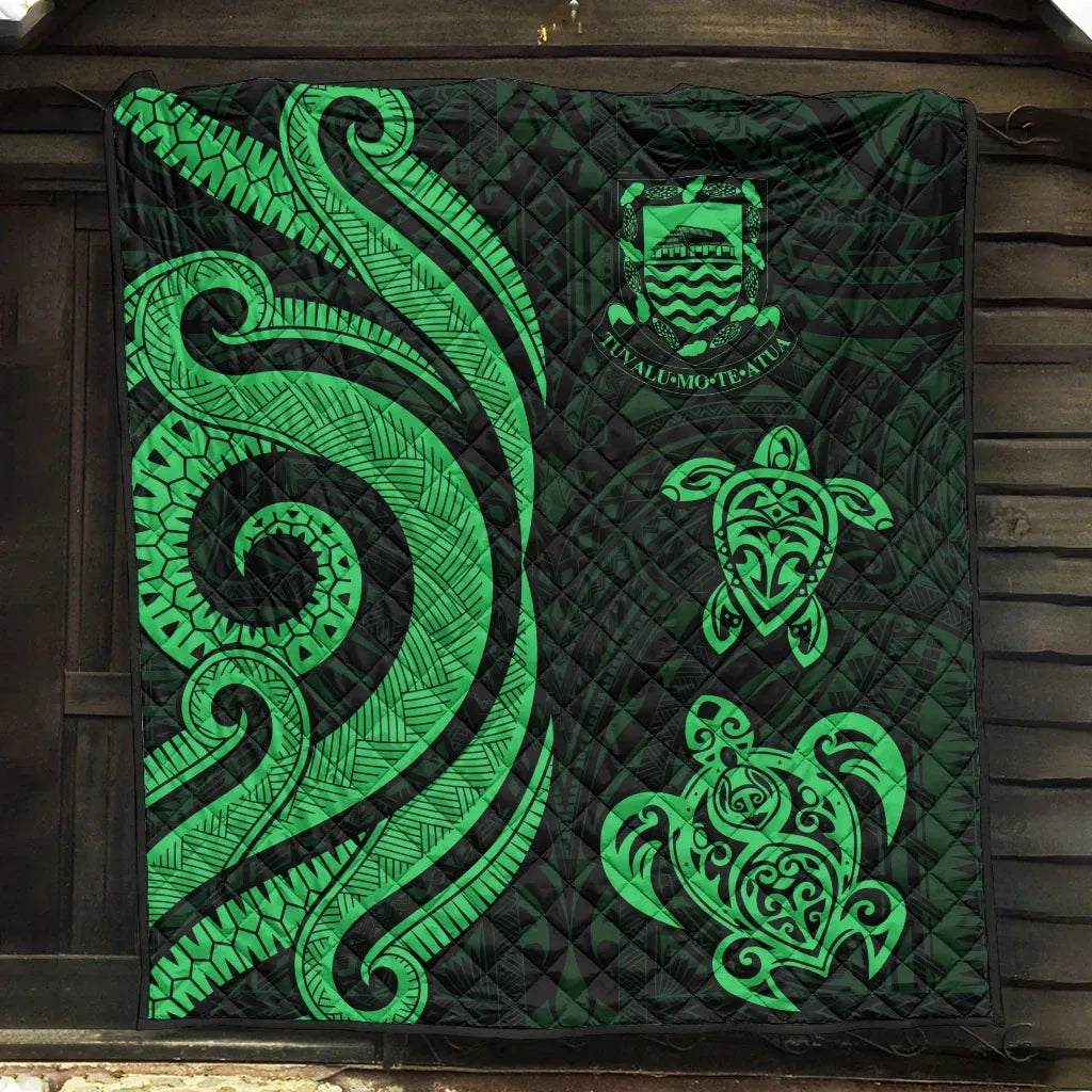 Tuvalu Premium Quilt - Green Tentacle Turtle