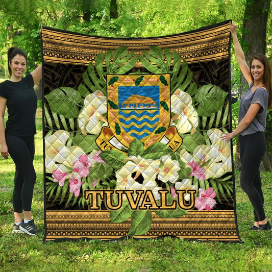 Tuvalu Premium Quilt - Polynesian Gold Patterns Collection