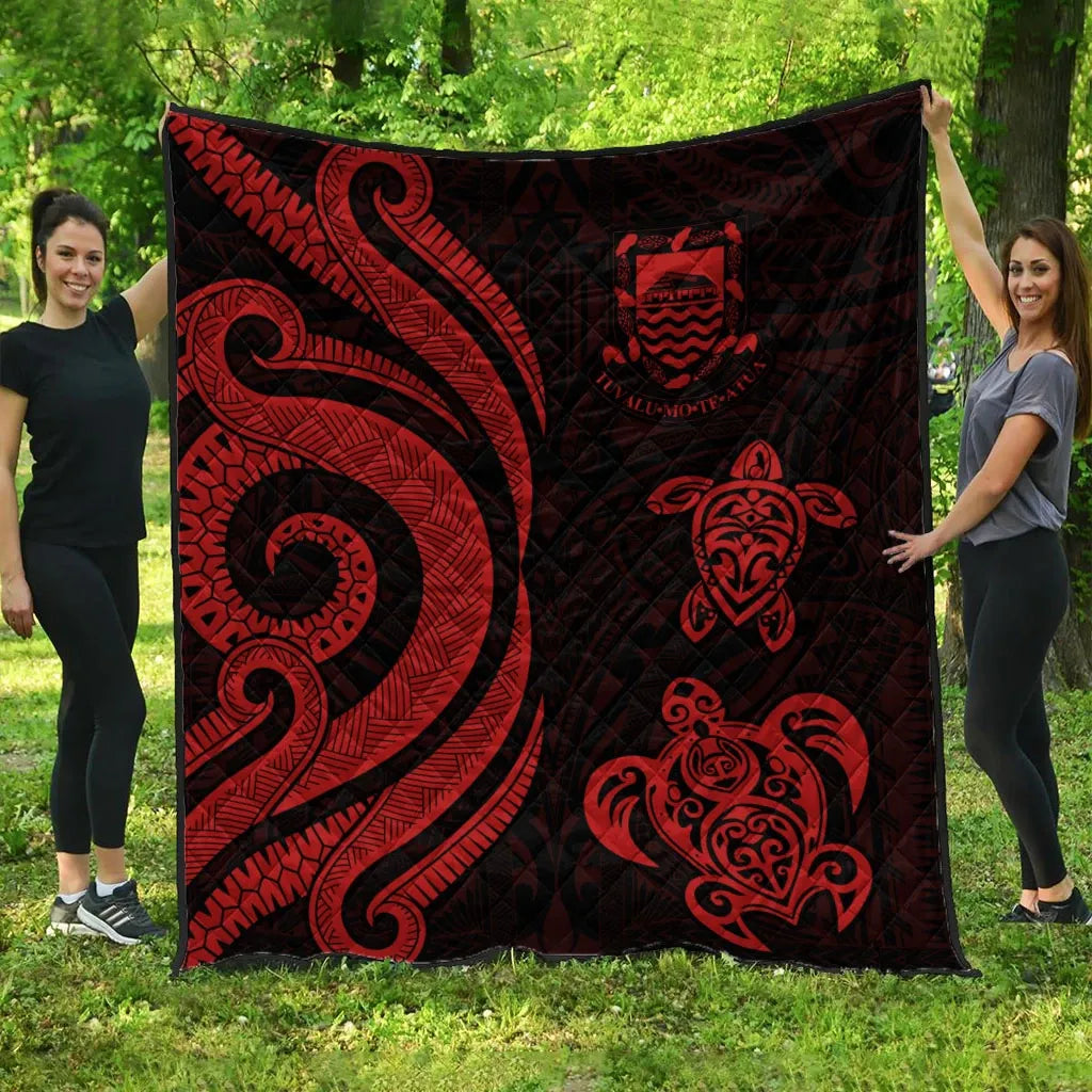Tuvalu Premium Quilt - Red Tentacle Turtle