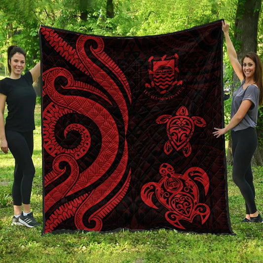 Tuvalu Premium Quilt - Red Tentacle Turtle
