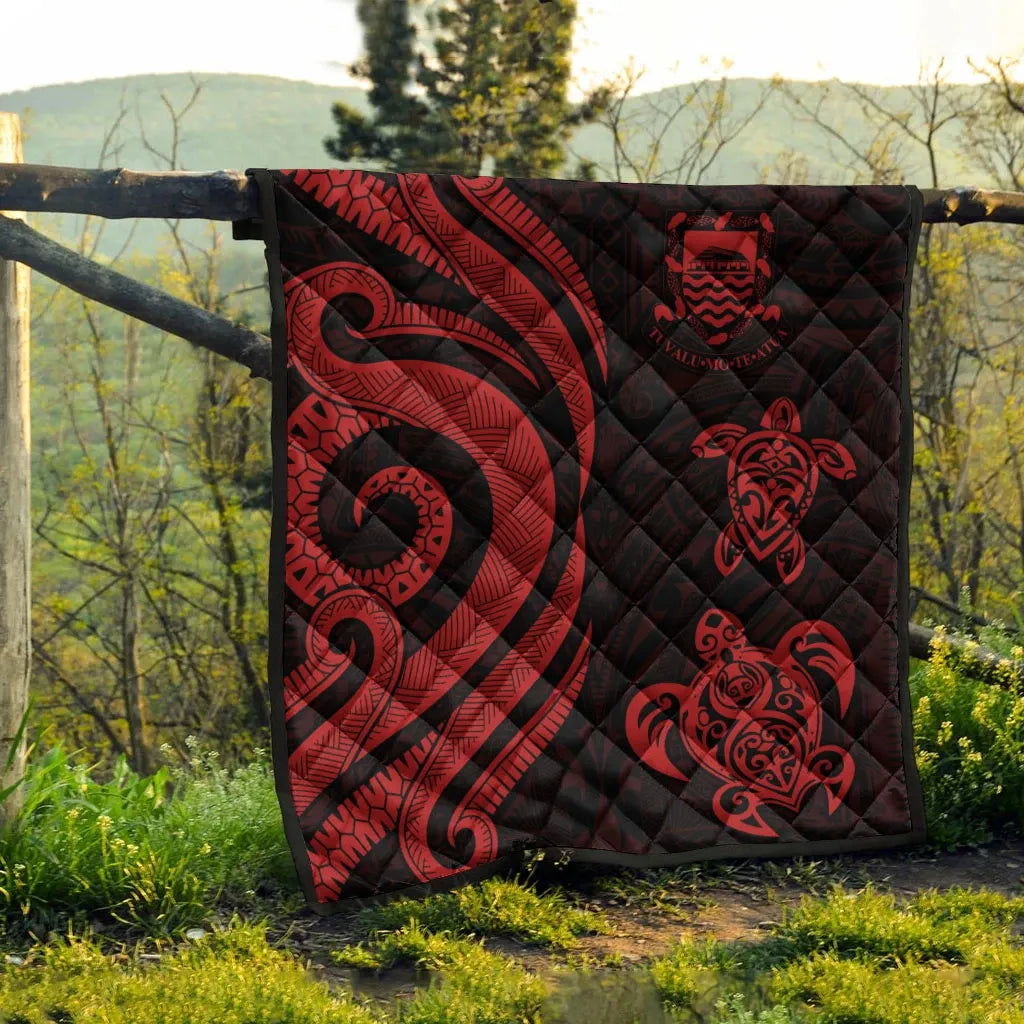 Tuvalu Premium Quilt - Red Tentacle Turtle