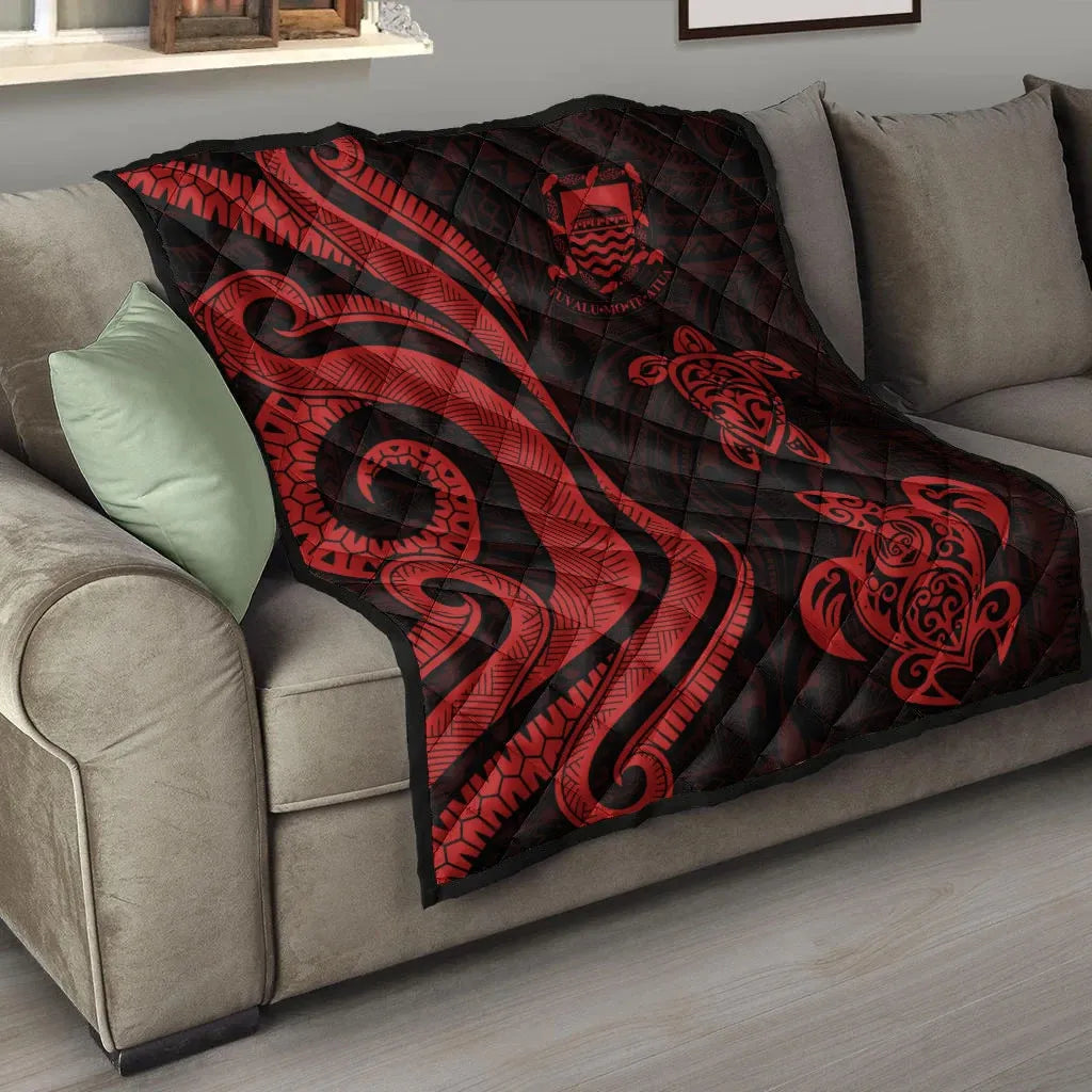 Tuvalu Premium Quilt - Red Tentacle Turtle