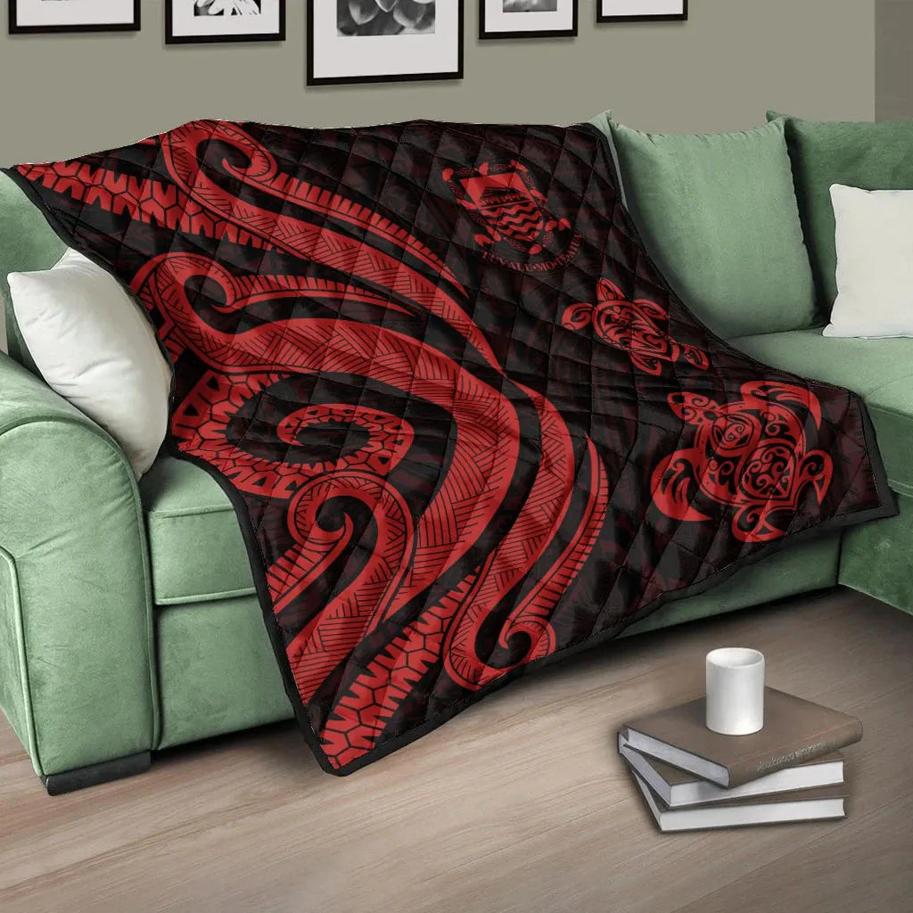 Tuvalu Premium Quilt - Red Tentacle Turtle