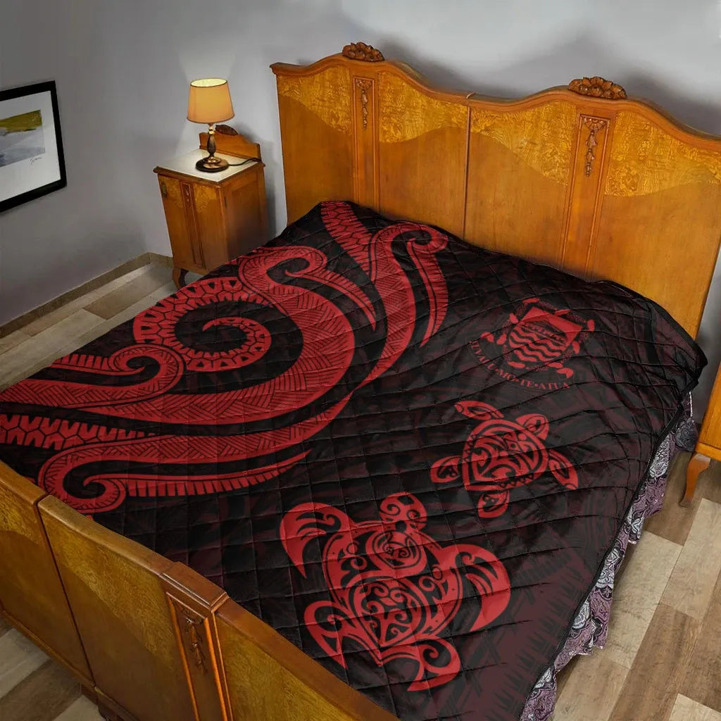 Tuvalu Premium Quilt - Red Tentacle Turtle