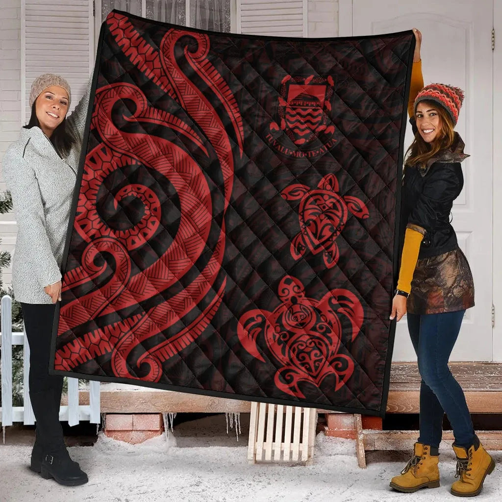 Tuvalu Premium Quilt - Red Tentacle Turtle