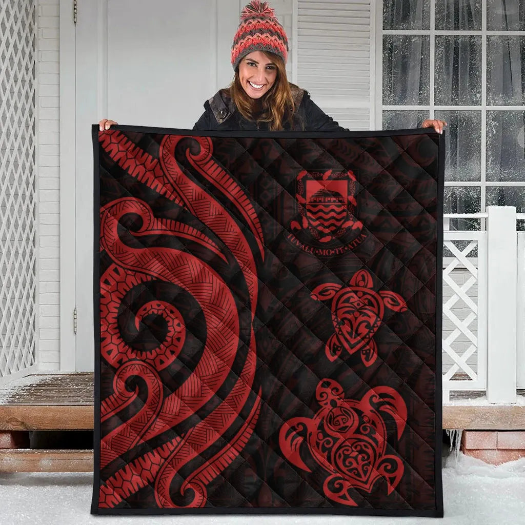 Tuvalu Premium Quilt - Red Tentacle Turtle