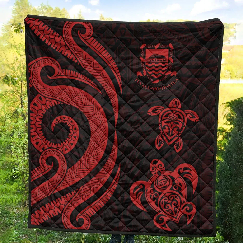 Tuvalu Premium Quilt - Red Tentacle Turtle