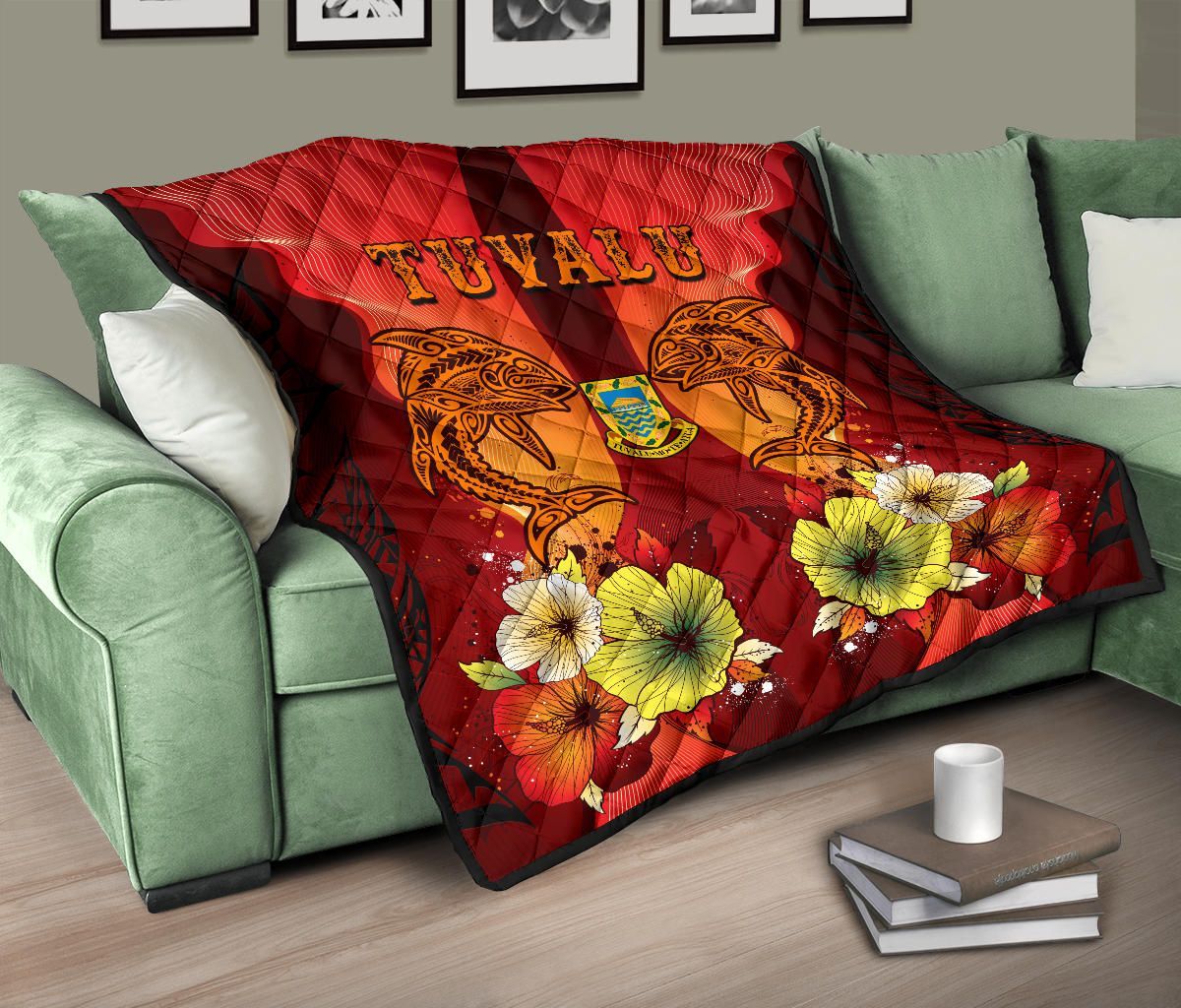 Tuvalu Premium Quilt - Tribal Tuna Fish