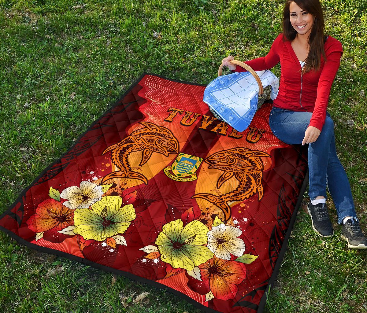 Tuvalu Premium Quilt - Tribal Tuna Fish