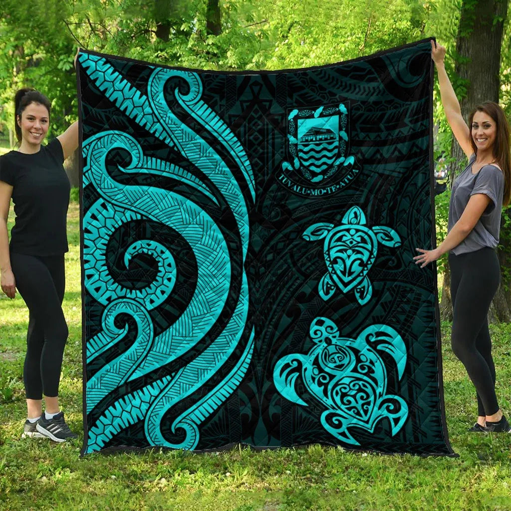 Tuvalu Premium Quilt - Turquoise Tentacle Turtle