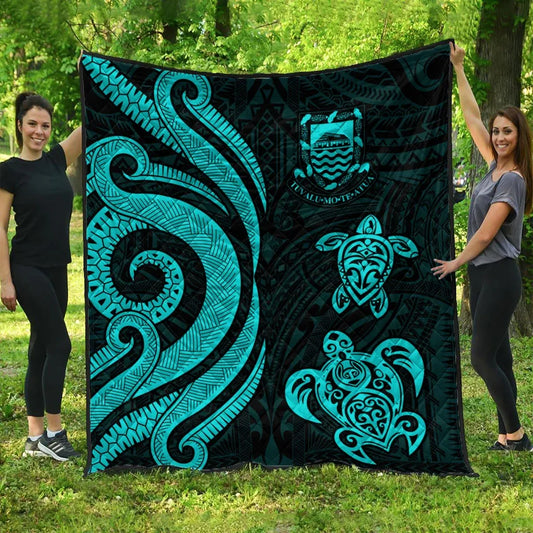 Tuvalu Premium Quilt - Turquoise Tentacle Turtle