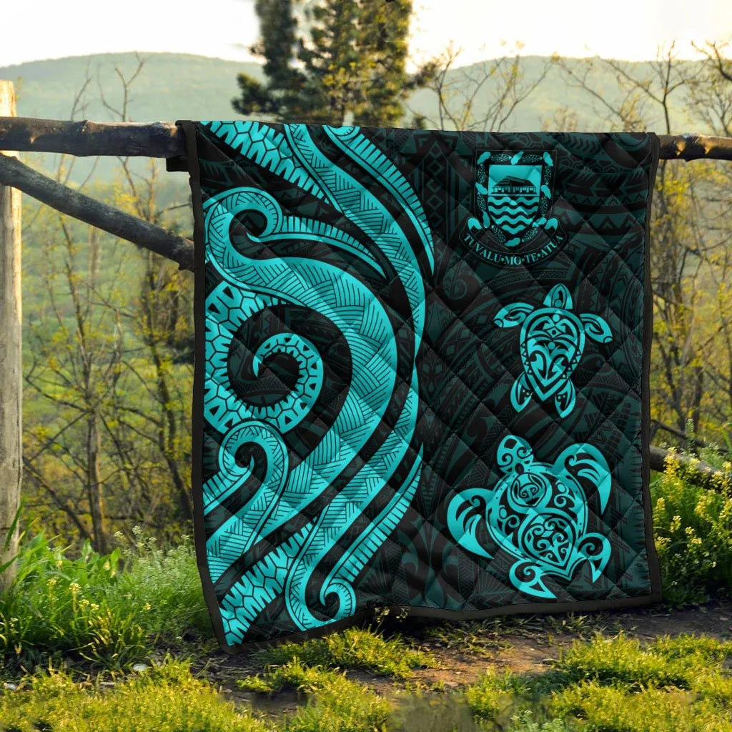Tuvalu Premium Quilt - Turquoise Tentacle Turtle