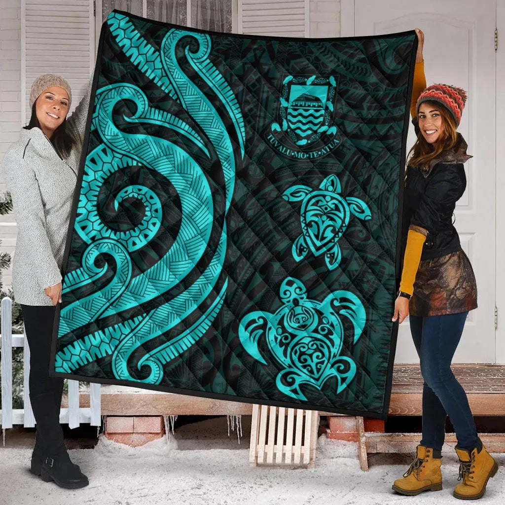 Tuvalu Premium Quilt - Turquoise Tentacle Turtle