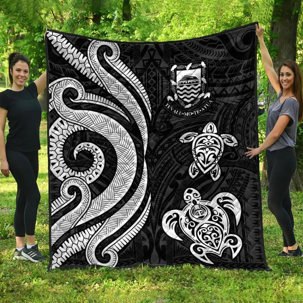 Tuvalu Premium Quilt - White Tentacle Turtle