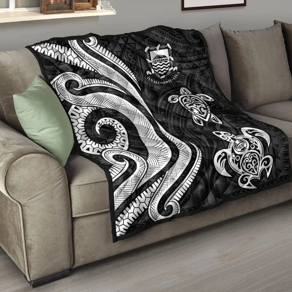 Tuvalu Premium Quilt - White Tentacle Turtle
