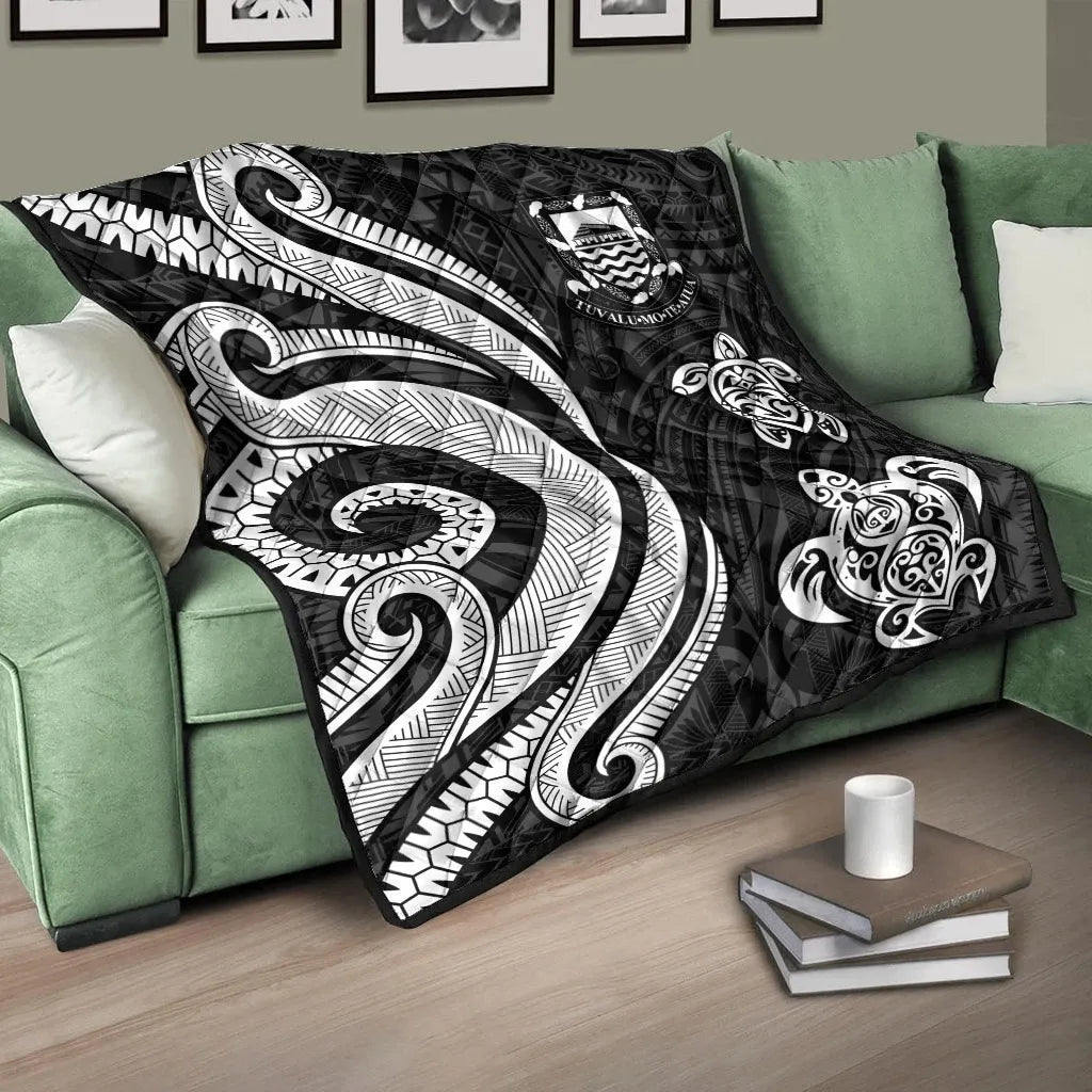 Tuvalu Premium Quilt - White Tentacle Turtle