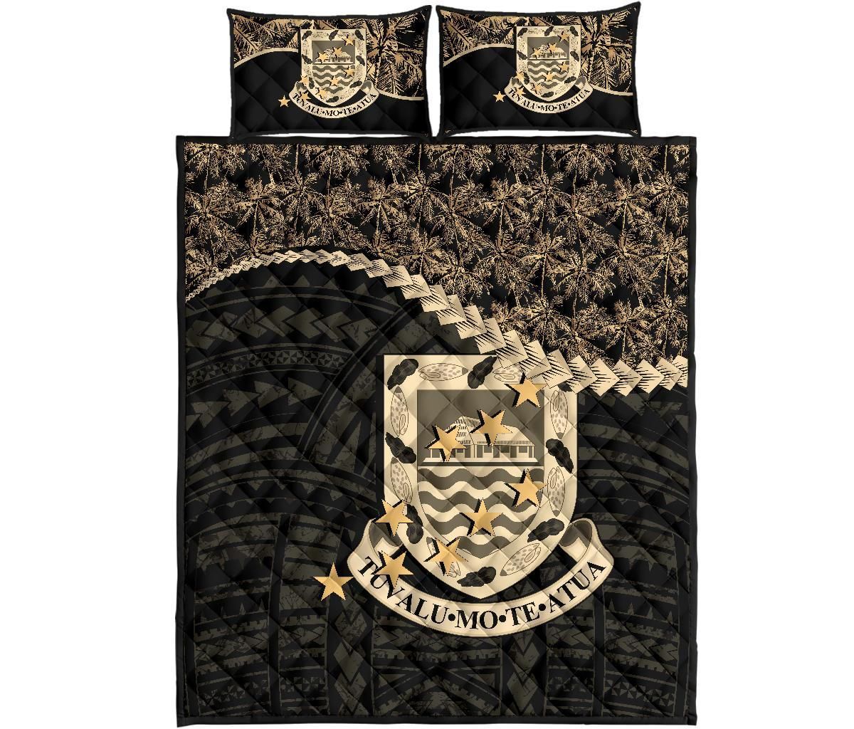 Tuvalu Polynesian Quilt Bed Set Golden Coconut