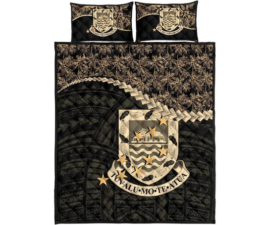 Tuvalu Polynesian Quilt Bed Set Golden Coconut