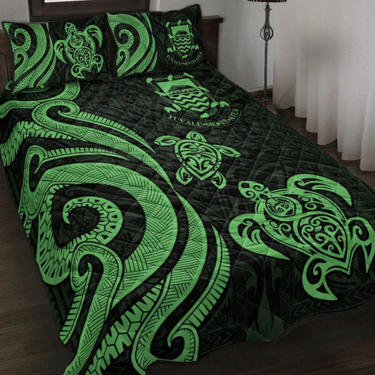 Tuvalu Quilt Bed Set - Green Tentacle Turtle