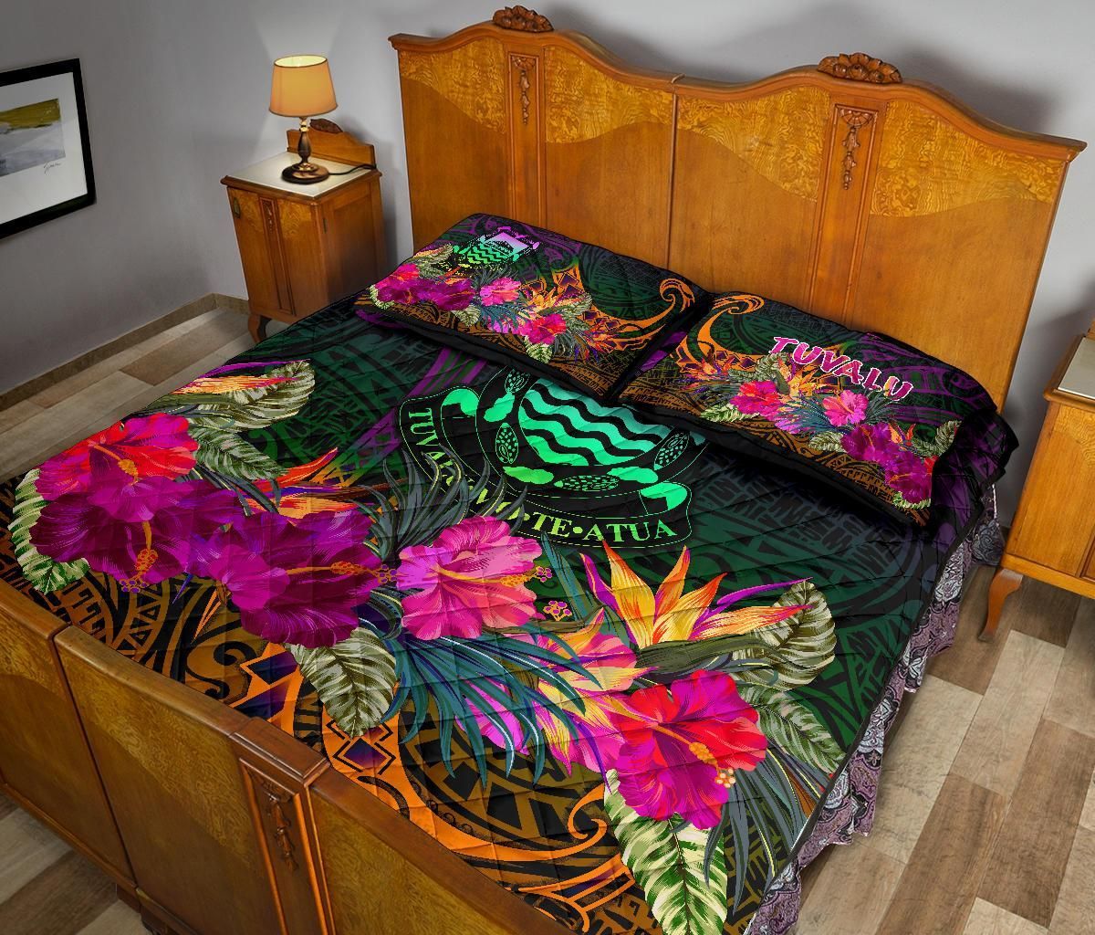 Tuvalu Quilt Bed Set - Summer Hibiscus